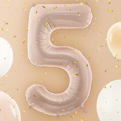 Cappucinno Beige Number 5 Balloon 28 Inches