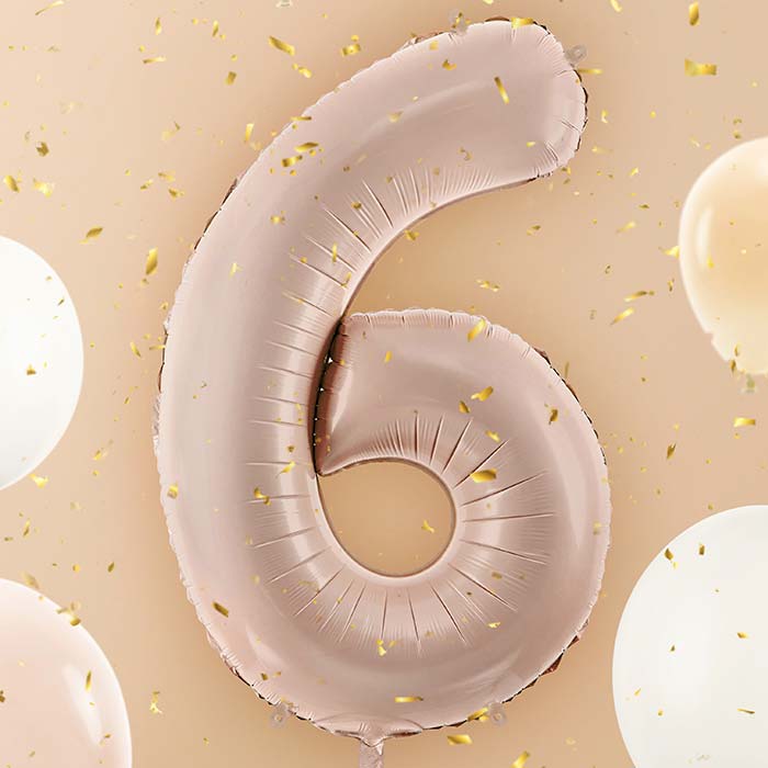 Cappucinno Beige Number 6 Balloon 28 Inches