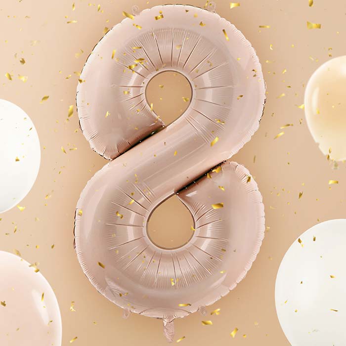 Cappucinno Beige Number 8 Balloon 28 Inches