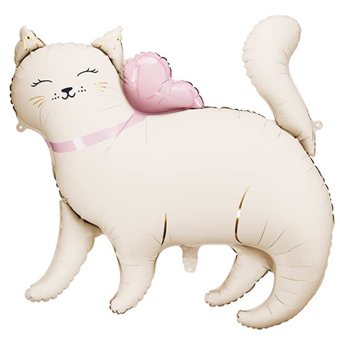 White Kitty Foil Balloon 83 x 77 cm | Party Save Smile