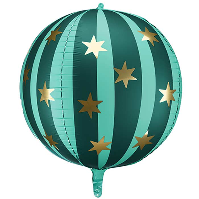 Green Starry Circus Globe Balloon 75cm | Party Save Smile