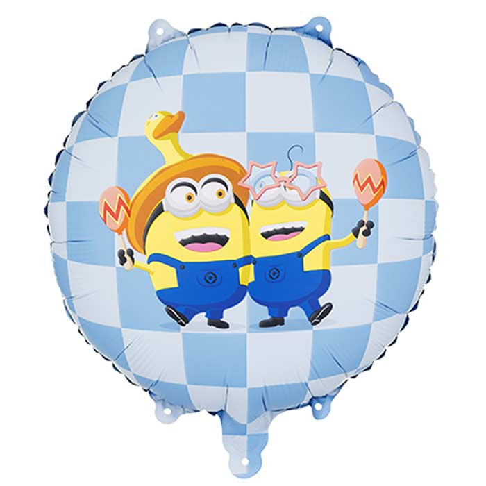 Minions Checkered Print Foil Balloon 18 Inch | Party Save Smile