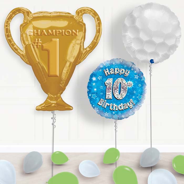 Golf Birthday Balloons Display in a Box Gift - 10th Birthday | Party Save Smile