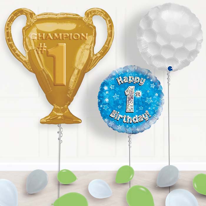 Golf Birthday Balloons Display in a Box Gift - 1st Birthday | Party Save Smile