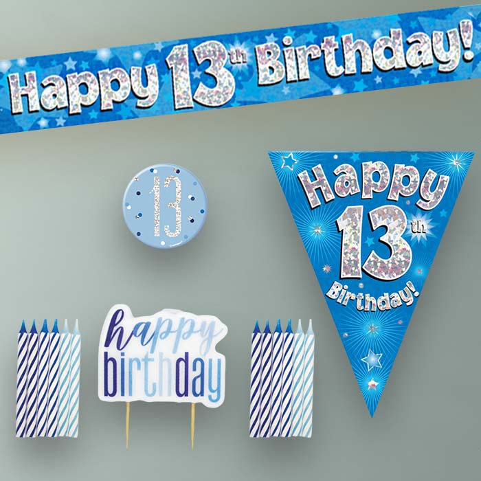 Blue Stars 13th Birthday Decoration Package