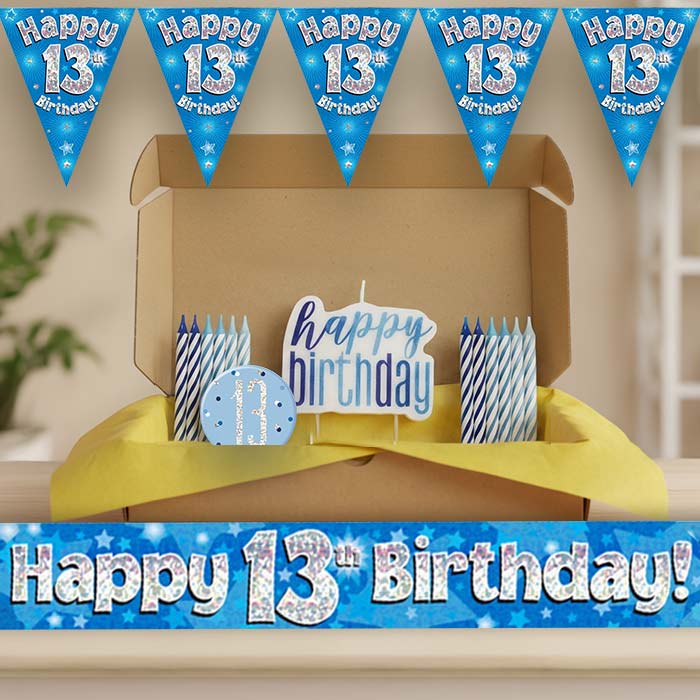 Blue Stars 13th Birthday Decoration Package | Party Save Smile