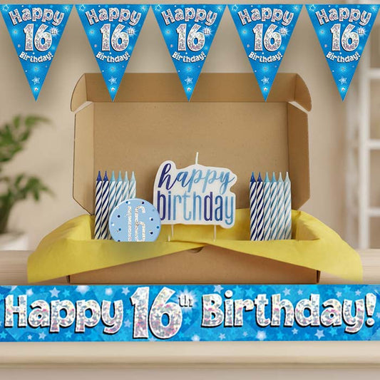 Blue Stars 16th Birthday Decoration Package | Party Save Smile