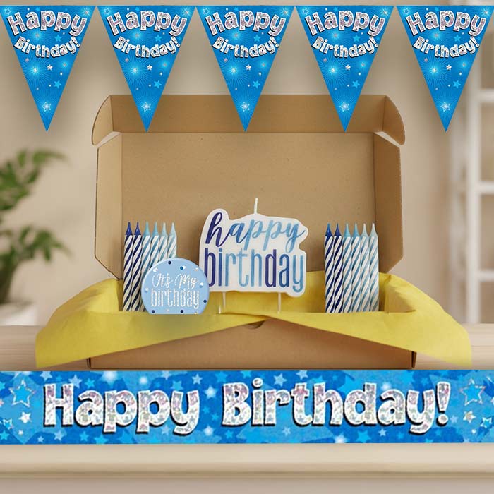 Blue Stars Happy Birthday Decoration Package | Party Save Smile