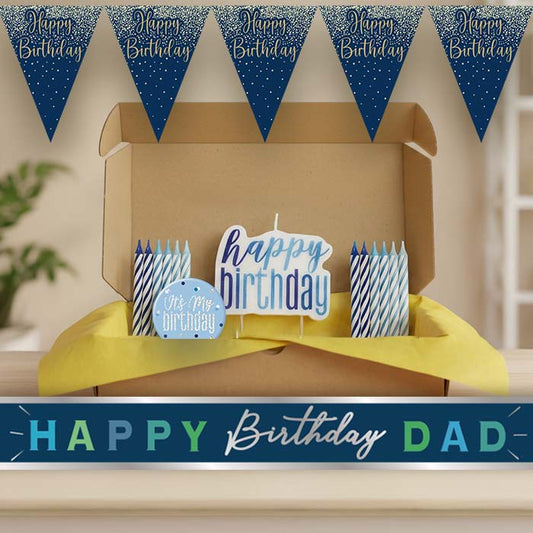 Navy Blue Dad Birthday Decoration Package | Party Save Smile