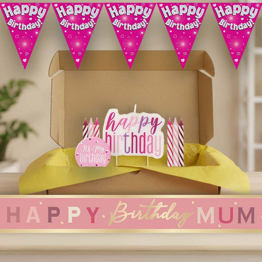 Pink and Gold Mum Birthday Decoration Package | Party Save Smile