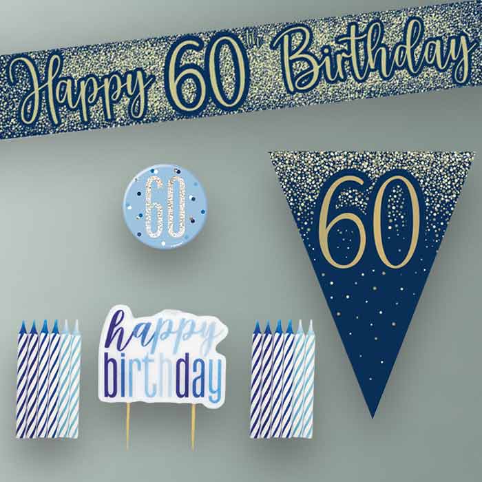 Navy and Gold 60th Birthday Decoration Package