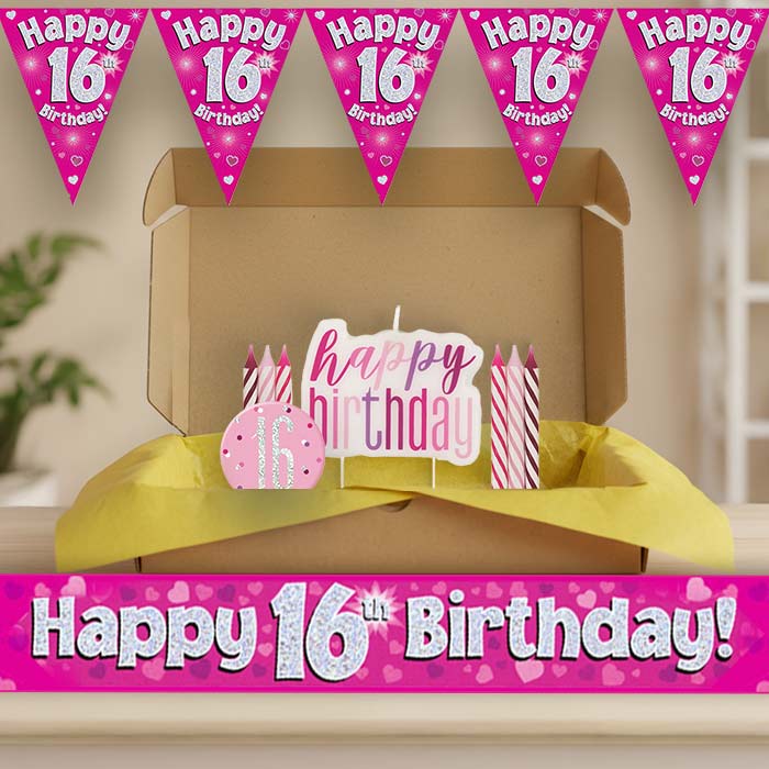 Pink Hearts 16th Birthday Decoration Package | Party Save Smile