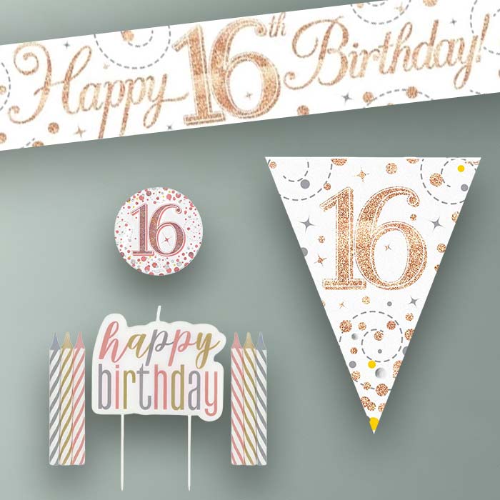 Rose Gold 16th Birthday Decoration Package