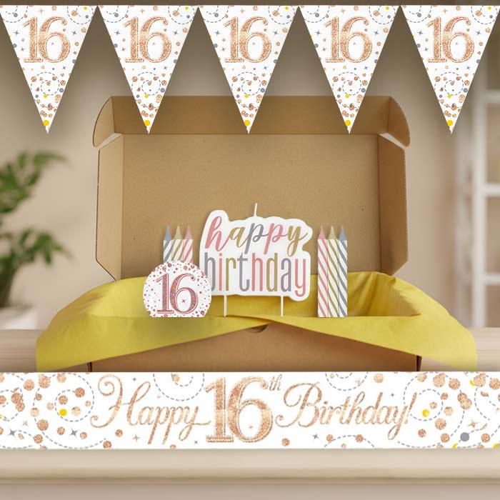 Rose Gold 16th Birthday Decoration Package | Party Save Smile