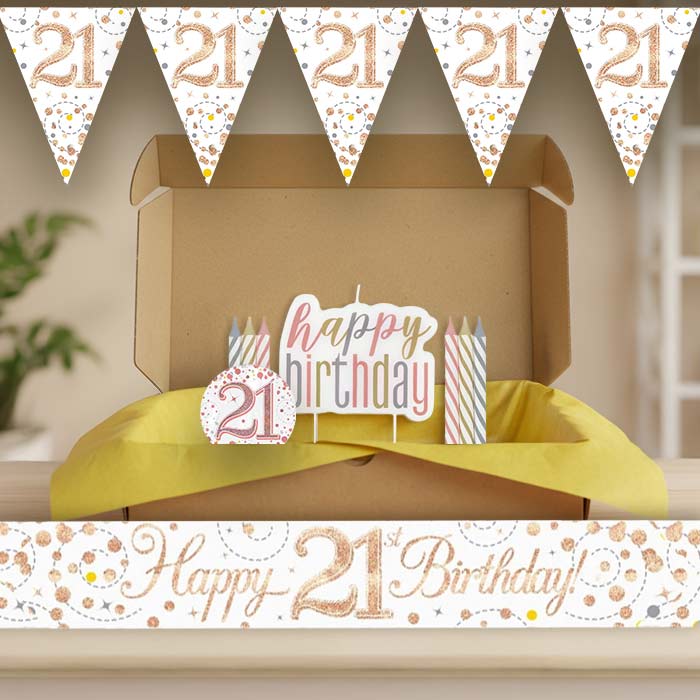 Rose Gold 21st Birthday Decoration Package | Party Save Smile