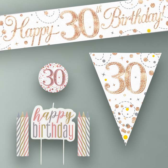 Rose Gold 30th Birthday Decoration Package
