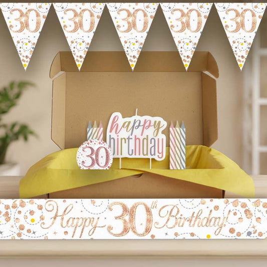 Rose Gold 30th Birthday Decoration Package | Party Save Smile