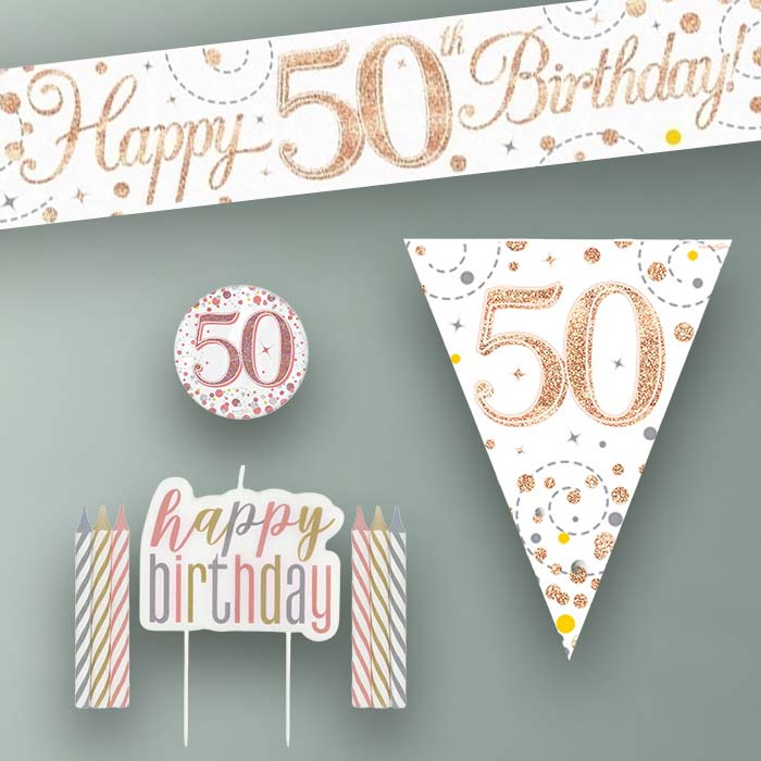 Rose Gold 50th Birthday Decoration Package