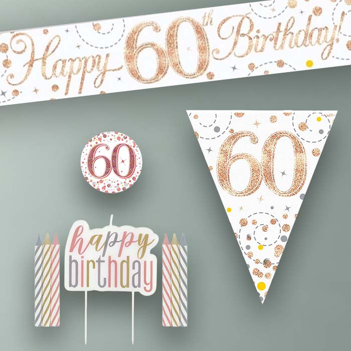 Rose Gold 60th Birthday Decoration Package