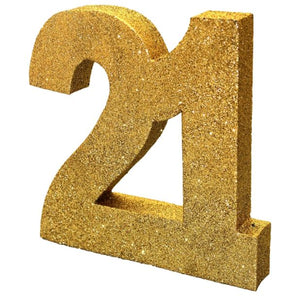 Gold 21st Birthday Table Decorations 20cm