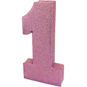 Light Pink Glitter 1st Birthday Table Centrepiece