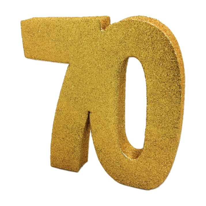 Glitter Gold 70th Birthday Table Decorations | Party Save Smile