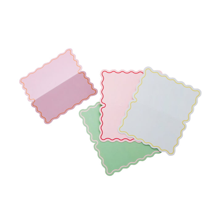 Bright Banquet Wavey Edge Place Cards - Pack of 8 - Party Save Smile