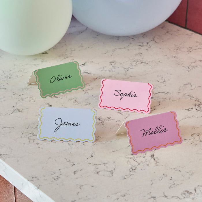 Bright Banquet Wavey Edge Place Cards - Pack of 8 - Party Save Smile
