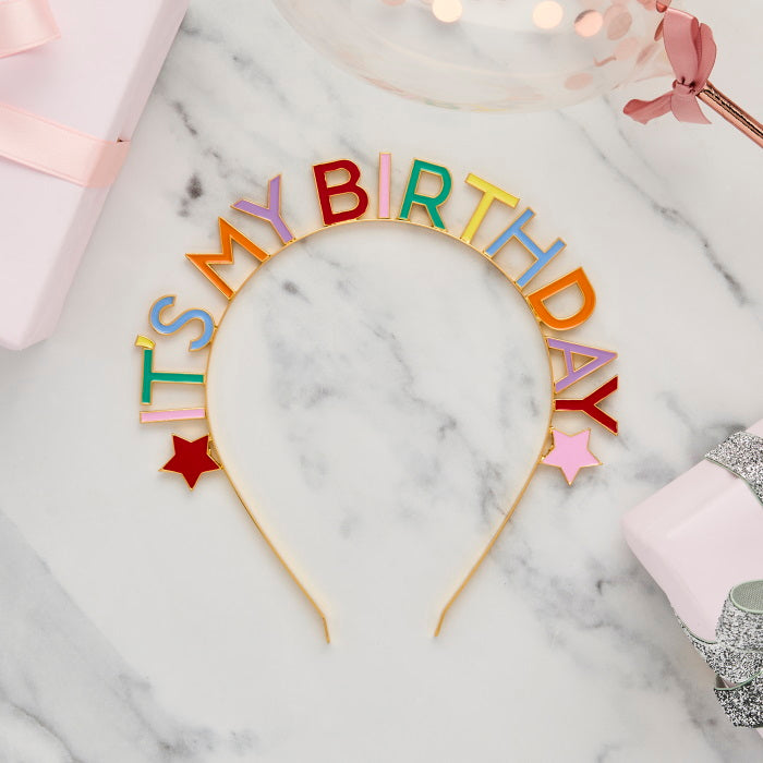 Bright Banquet 'It's My Birthday' Metal Headband | Party Save Smile