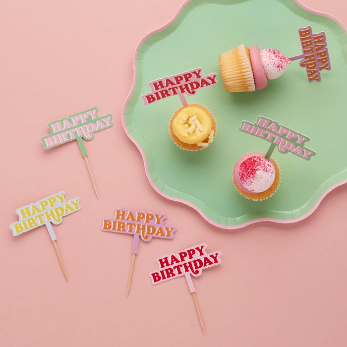 Bright Banquet Happy Birthday Food Picks Pack of 12