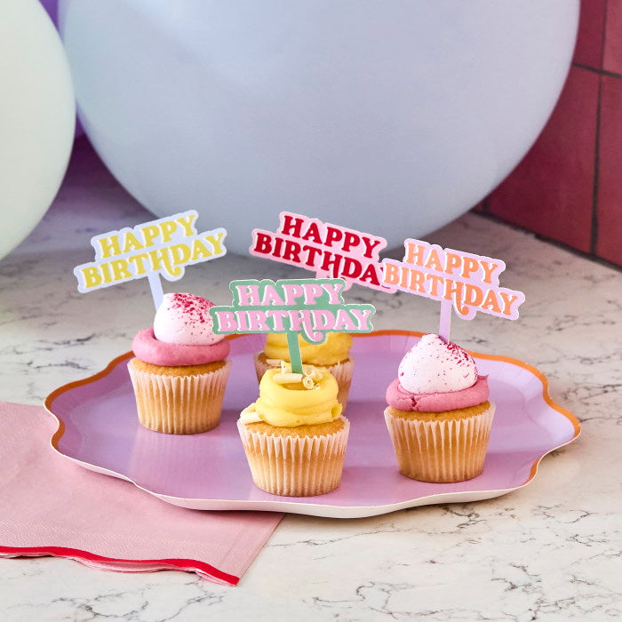 Bright Banquet Happy Birthday Food Picks Pack of 12 | Party Save Smile