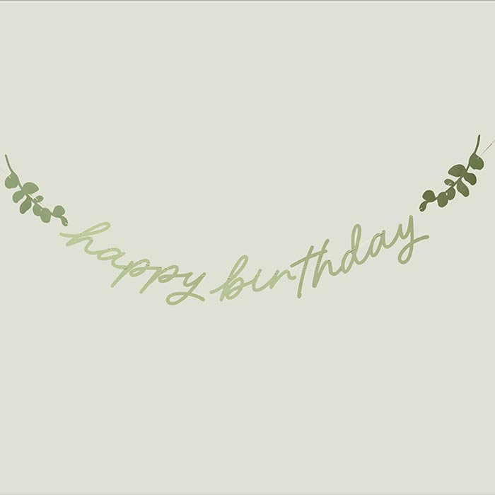 Botanical 'Happy Birthday' Banner Decoration 2 metres | Party Save Smile