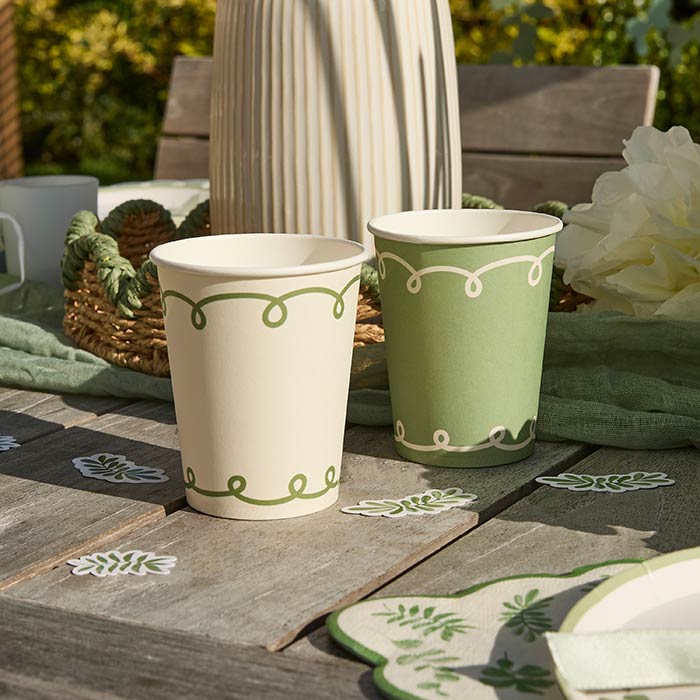 Botanical Paper Cups-Pack of 8