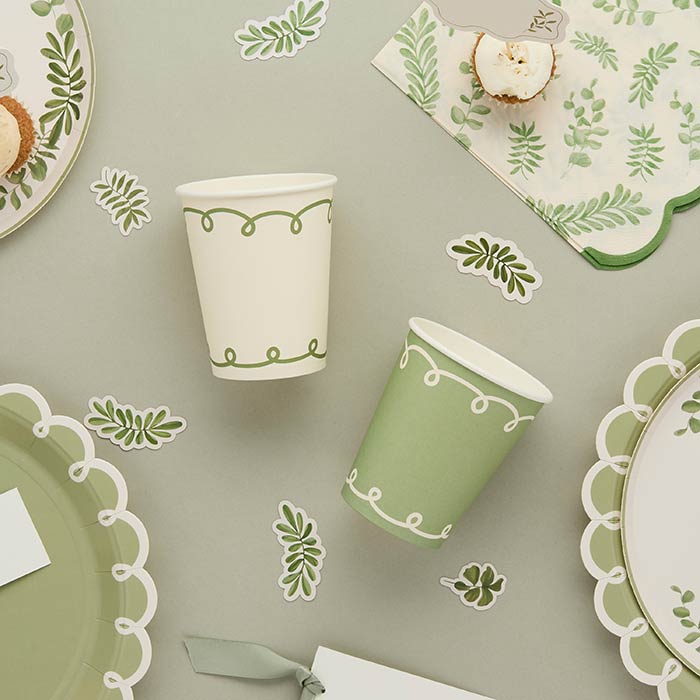 Botanical Paper Cups- Pack of 8 | Party Save Smile