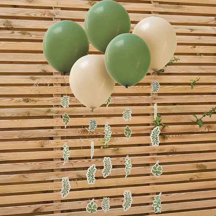 Botanical Party Latex Balloons & Tails - Pack of 5 | Party Save Smile