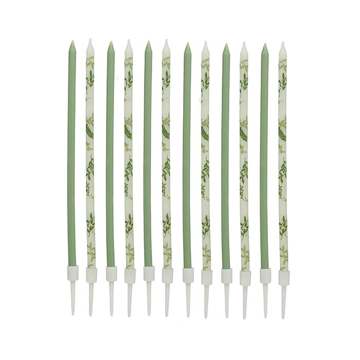 Botanical Tall Cake Candles - Pack of 12