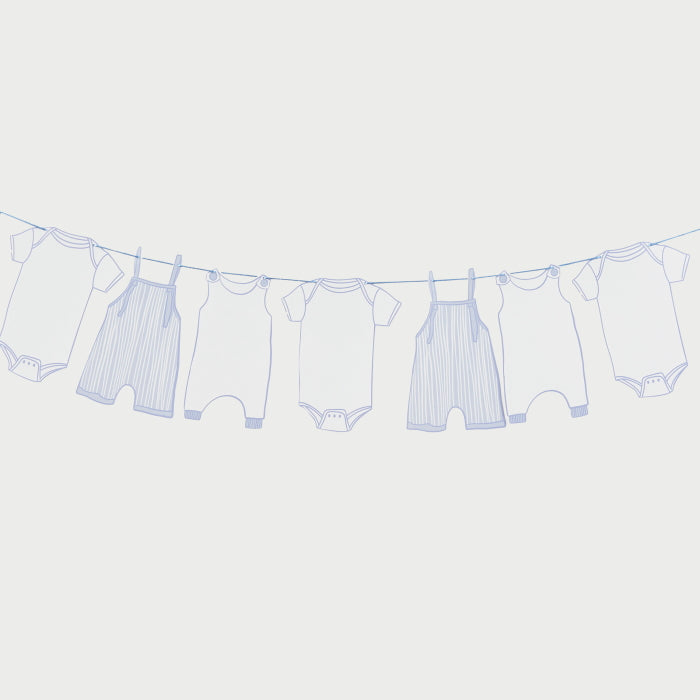 Blue Baby Grow Garland Banner 2.5 metres | Party Save Smile