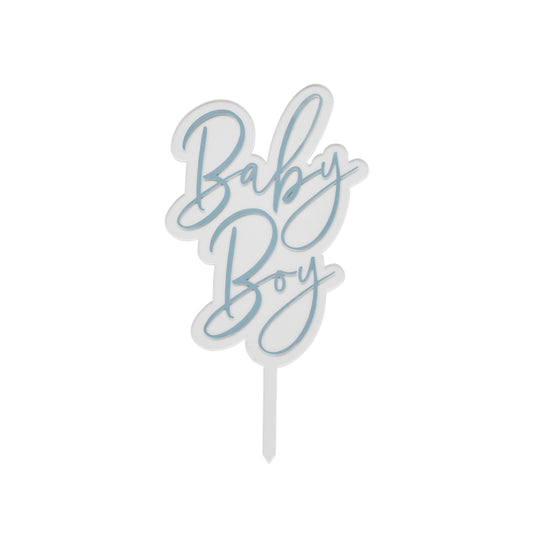Baby Boy Acrylic Cake Topper: Baby Shower Cake Topper 14cm | Party Save Smile