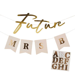 Future Mrs Banner 2 metres includes Stickers to Personalise