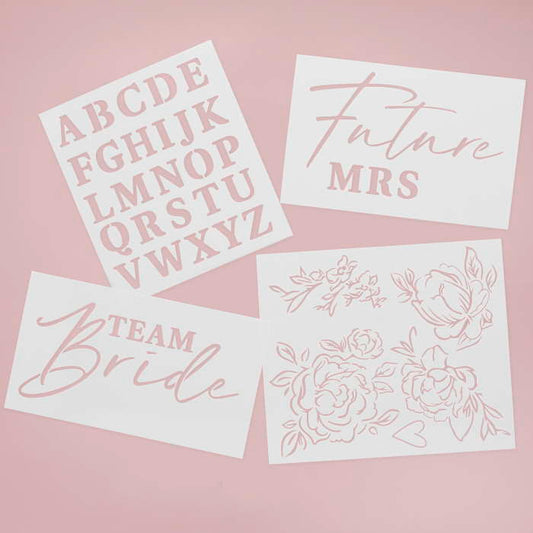 Bride To Be Stencil Set 4 Pack | Party Save Smile