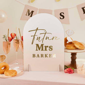 Future Mrs Personalised Hen Party Signwith Stickers