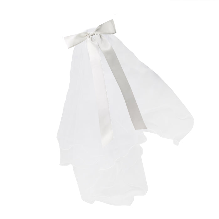 Disco Bride to Be White Bow & Veil 13 x 32cm | Party Save Smile
