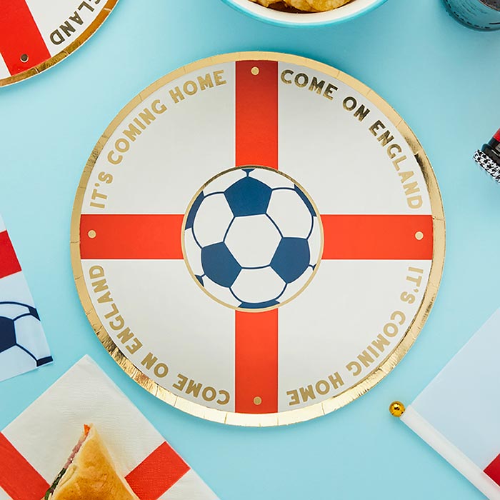 Come on England Paper Party Plates 8 Pack | Party Save Smile