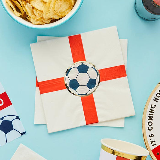 Come on England Flag Napkins 16 Pack | Party Save Smile