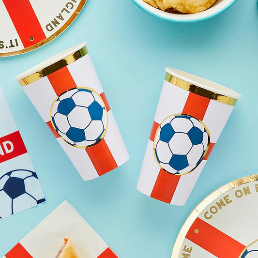 Come on England Paper Party Cups 8 Pack | Party Save Smile