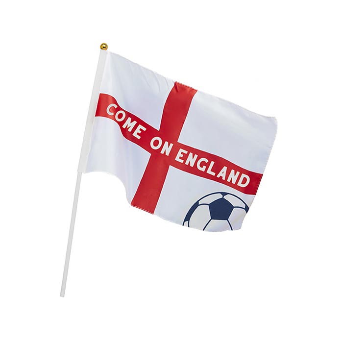 Come on England Waving Flags on Sticks 6 Pack | Party Save Smile