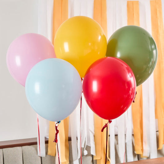 Rainbow Circus Latex Balloons - Pack of 5 | Party Save Smile