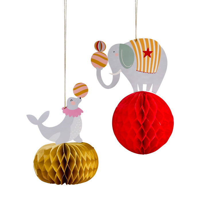 Circus Honeycombs Hanging Decorations - Pack of 2