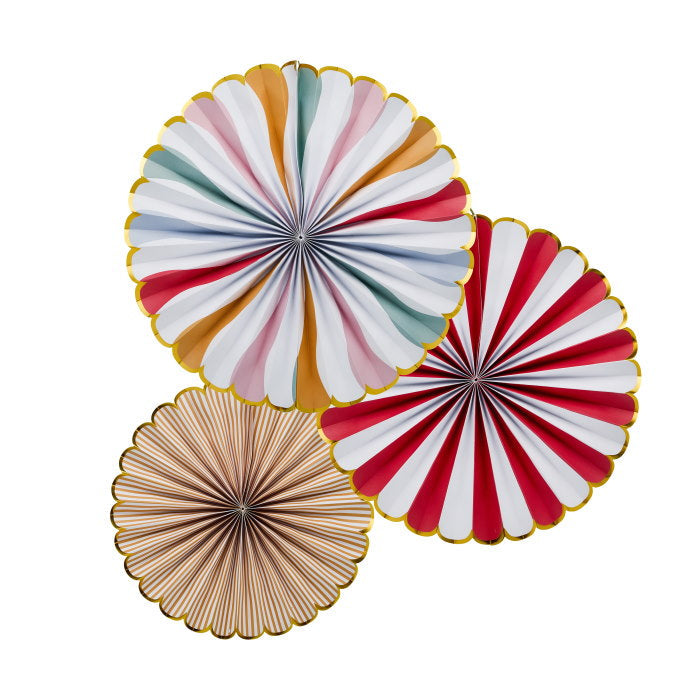 Circus Fan Hanging Decorations - Pack of 3