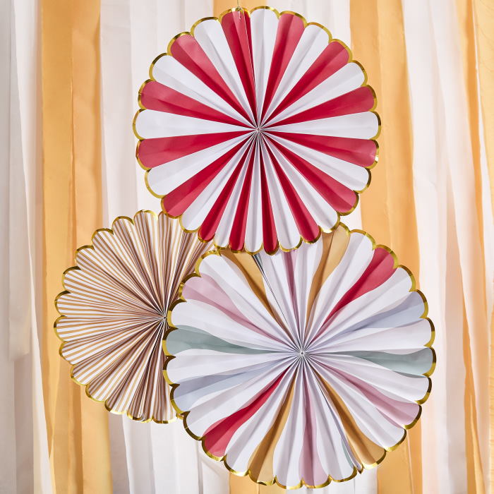 Circus Fan Hanging Decorations - Pack of 3 | Party Save Smile